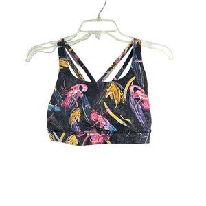 Women's Energy Bra Veiled Floral Black Multicolor Size Small